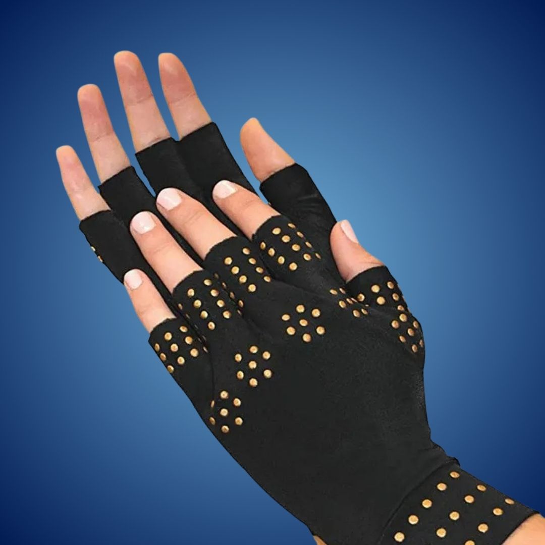 ThermaFlex Fingerless Arthritis Gloves | Guantes de compresión magnéticos para aliviar el dolor de la artritis - Mejora 
