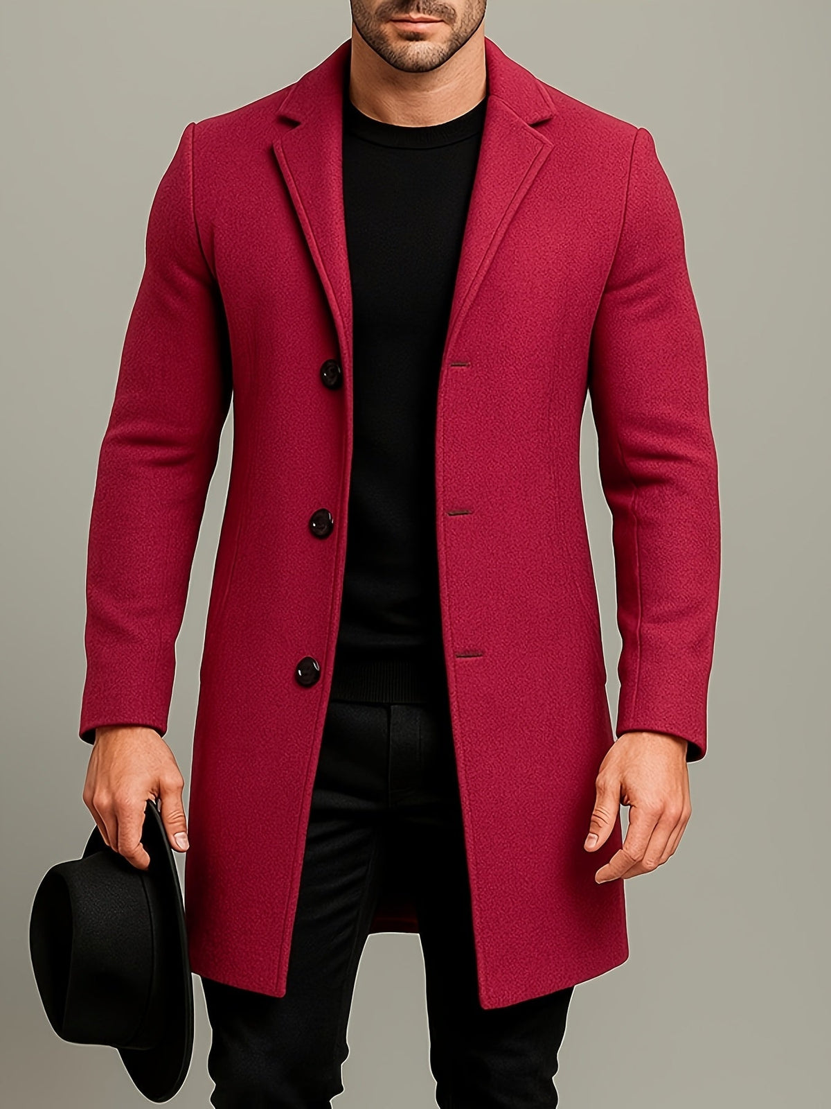 Abrigo largo de tweed para hombre