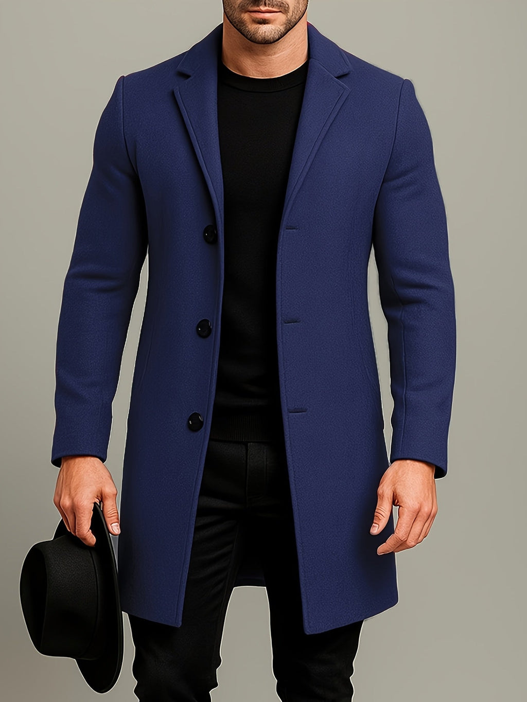 Abrigo largo de tweed para hombre