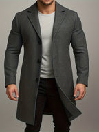 Abrigo largo de tweed para hombre