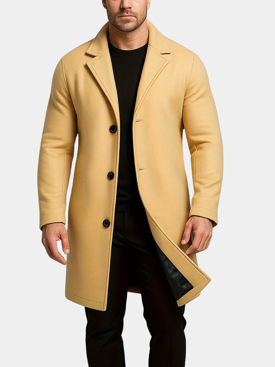 Abrigo largo de tweed para hombre