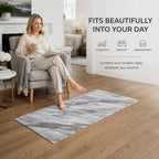 Alfombra de pelo sintético efecto mármol Bliss & Beyond con base acolchada de espuma