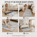 Alfombra de pelo sintético efecto mármol Bliss & Beyond con base acolchada de espuma