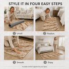 Alfombra de pelo sintético efecto mármol Bliss & Beyond con base acolchada de espuma