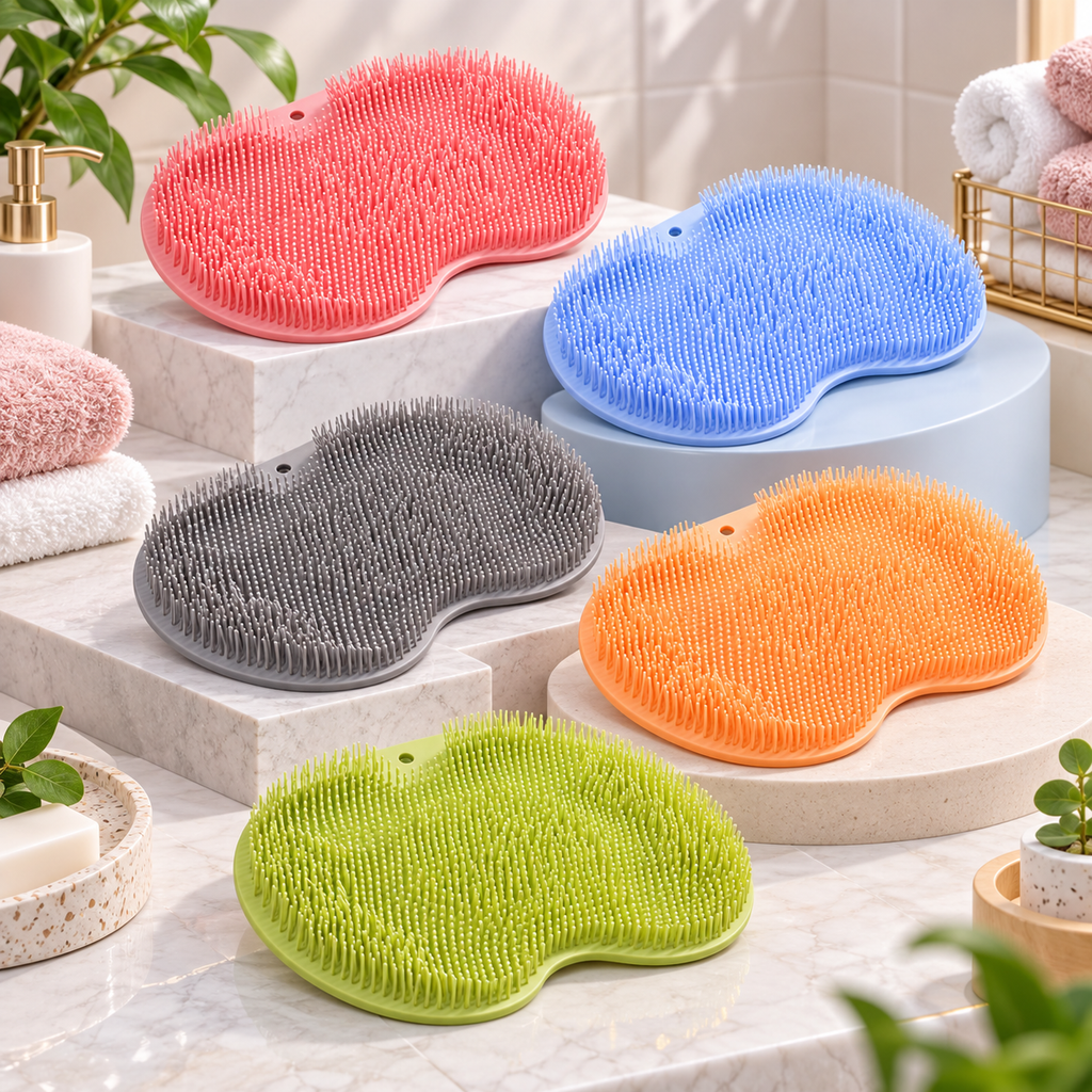 Alfombrilla de silicona exfoliante higiénica para ducha para mayores