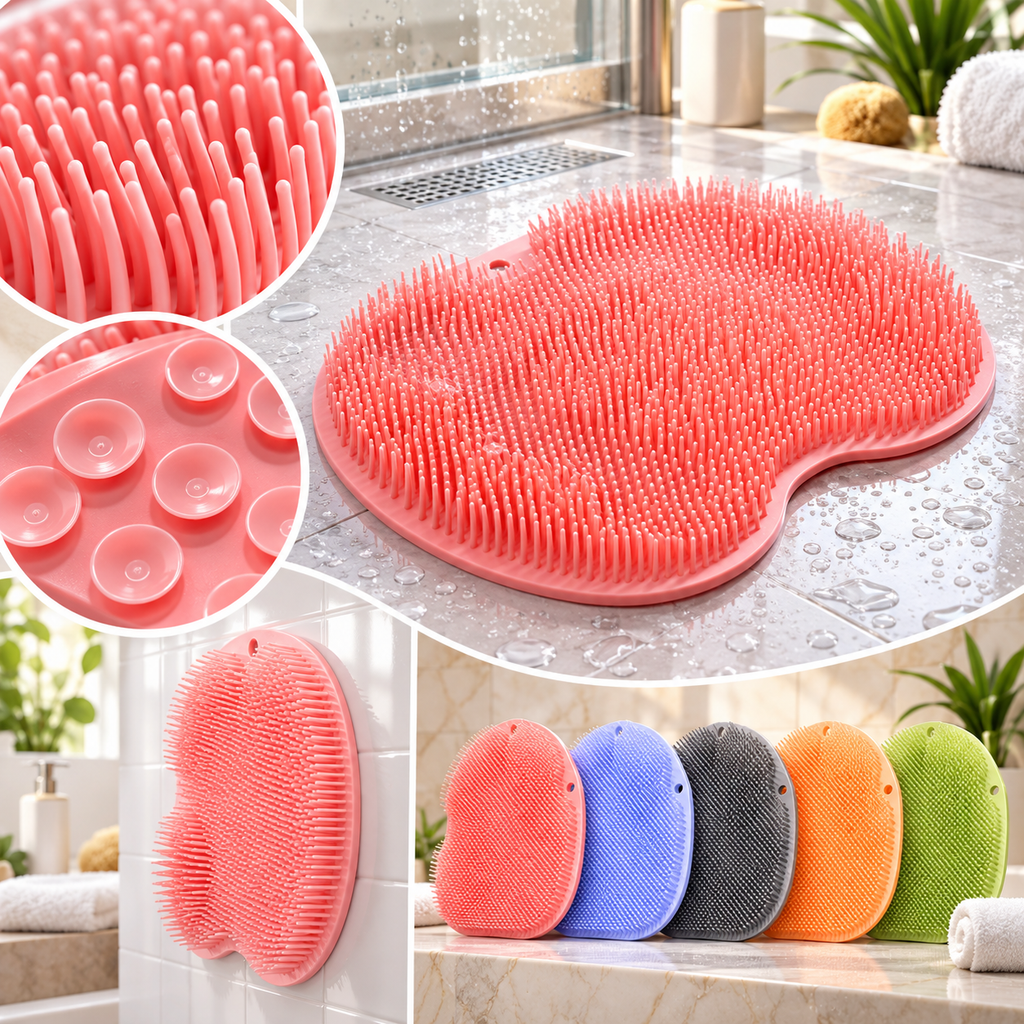 Alfombrilla de silicona exfoliante higiénica para ducha para mayores