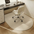 Alfombrilla semicircular para silla de oficina antideslizante de poliéster protectora de suelos de madera para oficina e