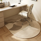 Alfombrilla semicircular para silla de oficina antideslizante de poliéster protectora de suelos de madera para oficina e