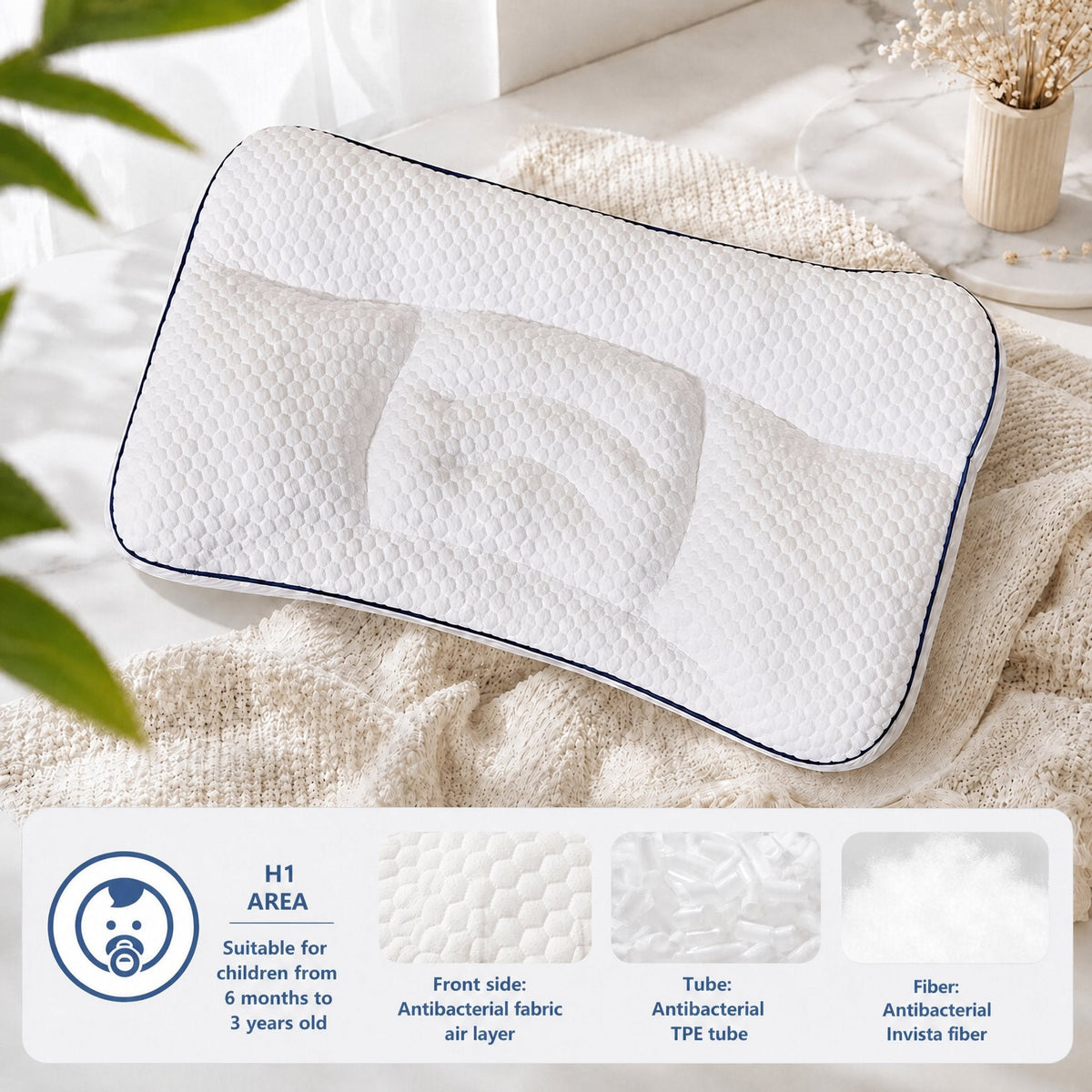 Almohada cervical para bebés y niños