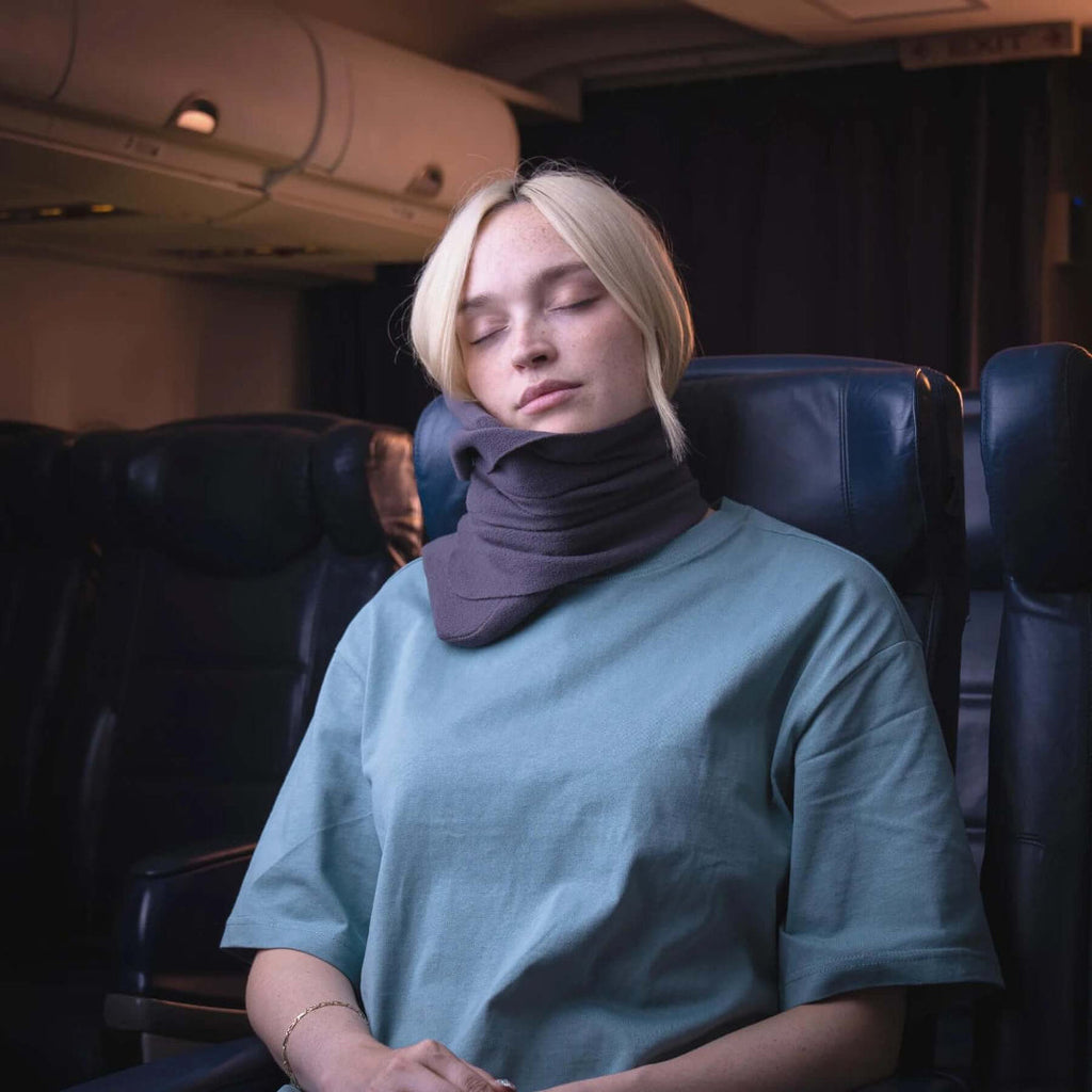 Almohada de viaje para cuello con soporte envolvente para avión y coche