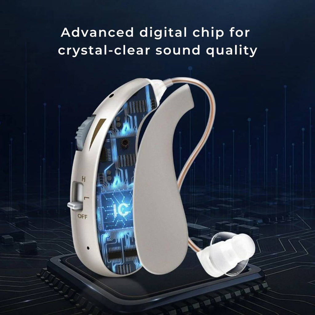 Amplificador acústico digital recargable para sonido nítido – Cómodo para adultos y mayores
