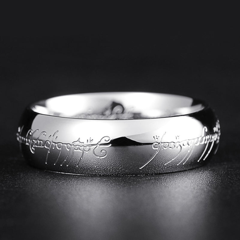 Anillo con escritura rúnica de fantasía que brilla en la oscuridad, hipoalergénico sin níquel, anillo de moda que absorb