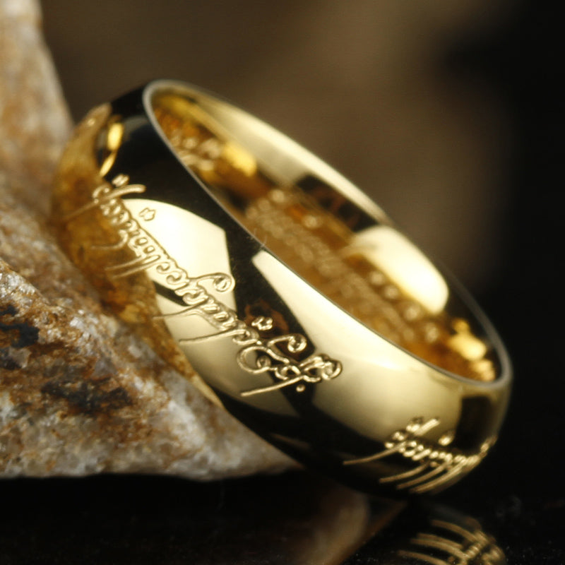 Anillo con escritura rúnica de fantasía que brilla en la oscuridad, hipoalergénico sin níquel, anillo de moda que absorb