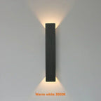 Aplique exterior LED de aluminio impermeable con iluminación arriba-abajo