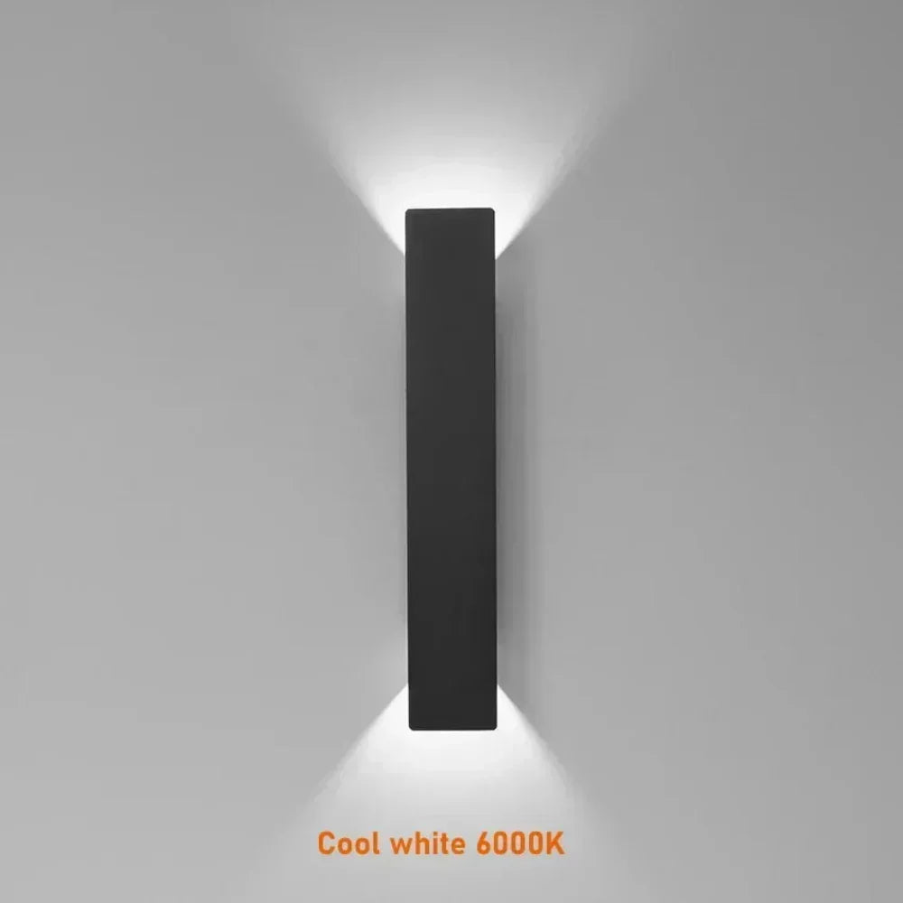 Aplique exterior LED de aluminio impermeable con iluminación arriba-abajo