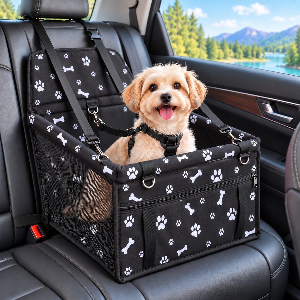 Asiento Elevador de Coche para Perros Pequeños y Gatos - Asiento de Viaje Estable para Reducir el Movimiento en Asientos