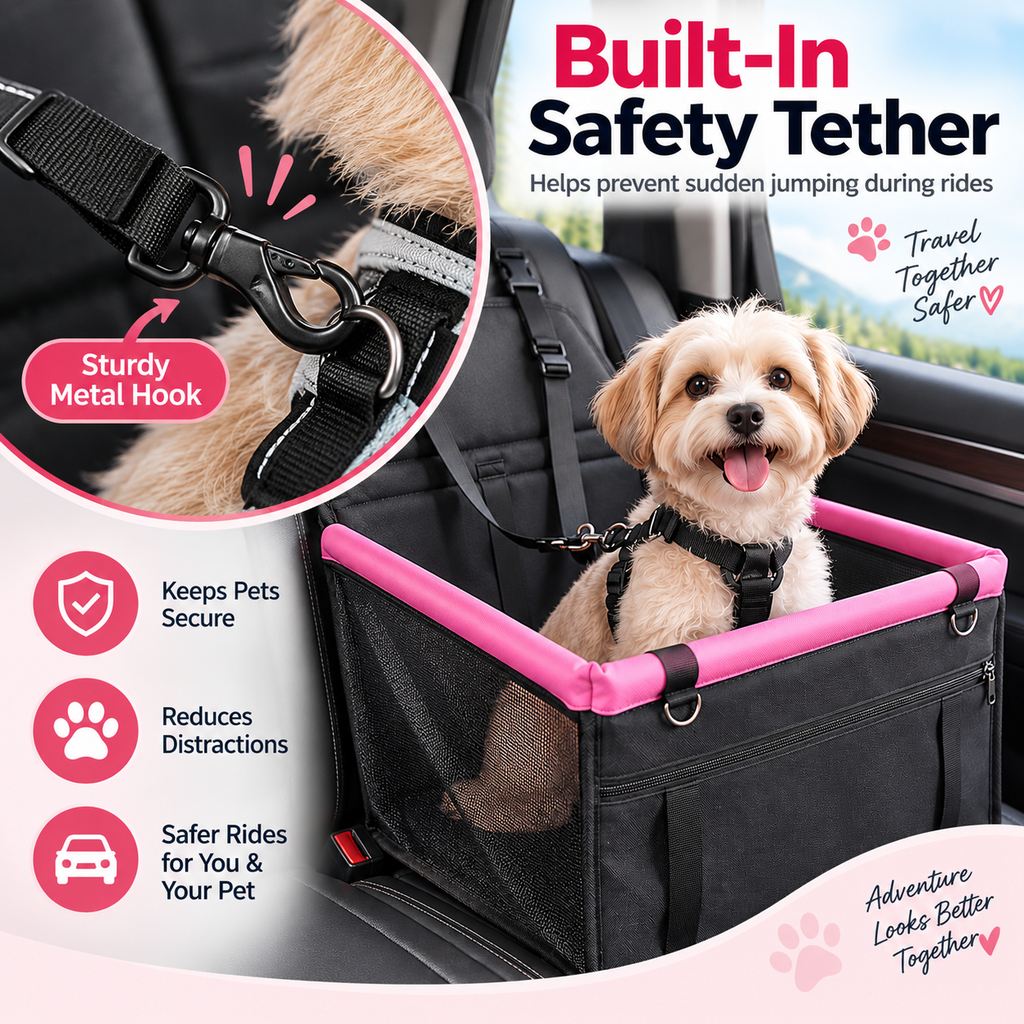 Asiento Elevador de Coche para Perros Pequeños y Gatos - Asiento de Viaje Estable para Reducir el Movimiento en Asientos