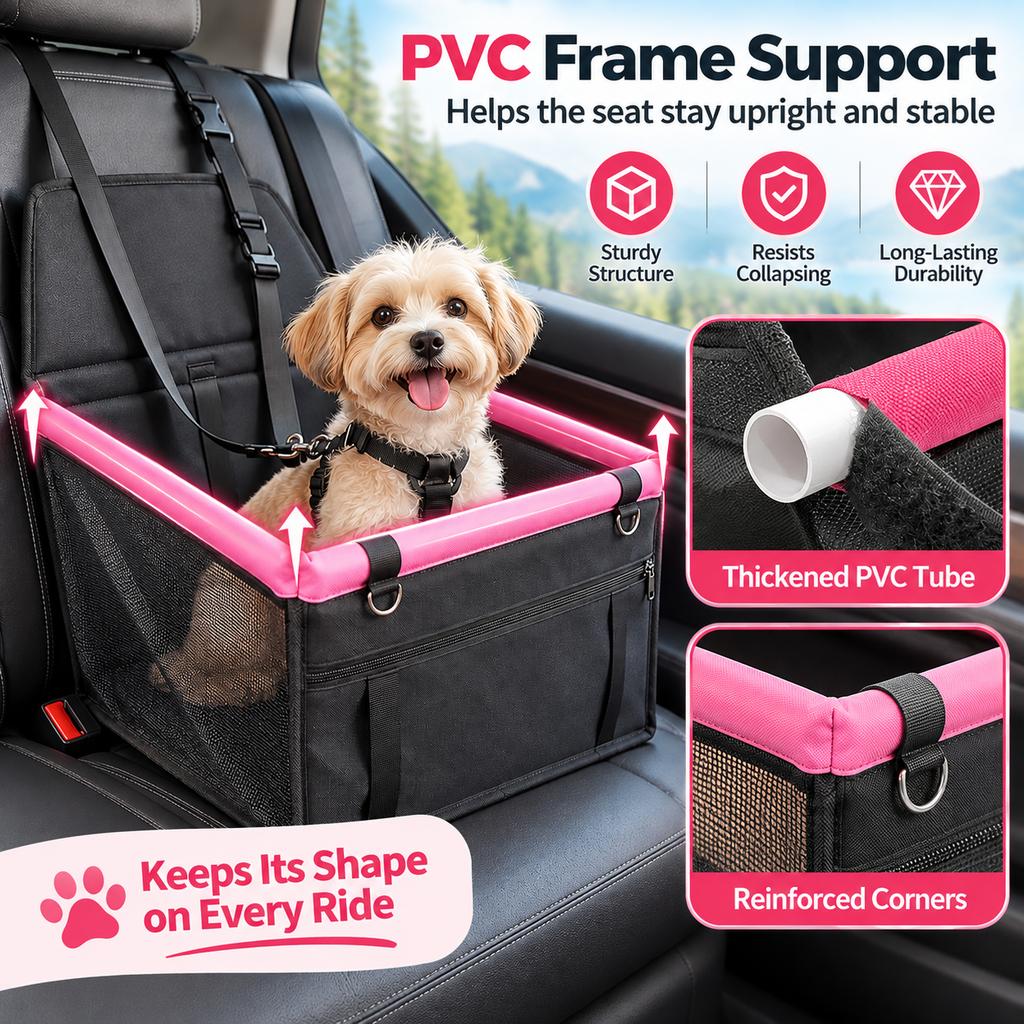 Asiento Elevador de Coche para Perros Pequeños y Gatos - Asiento de Viaje Estable para Reducir el Movimiento en Asientos
