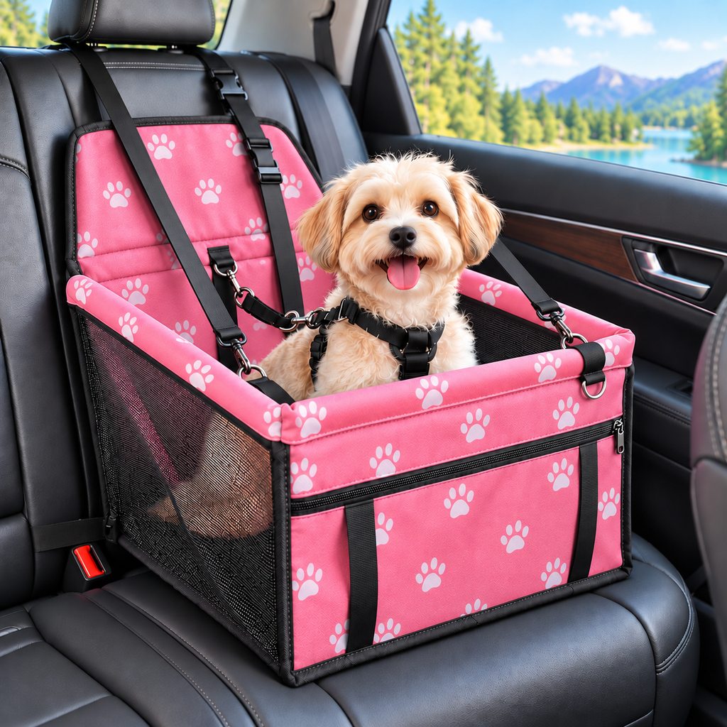 Asiento Elevador de Coche para Perros Pequeños y Gatos - Asiento de Viaje Estable para Reducir el Movimiento en Asientos