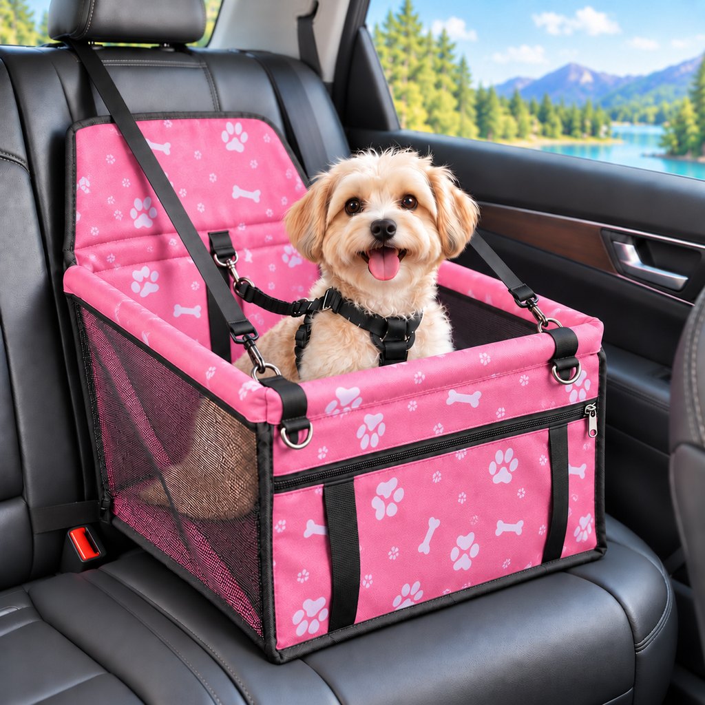 Asiento Elevador de Coche para Perros Pequeños y Gatos - Asiento de Viaje Estable para Reducir el Movimiento en Asientos