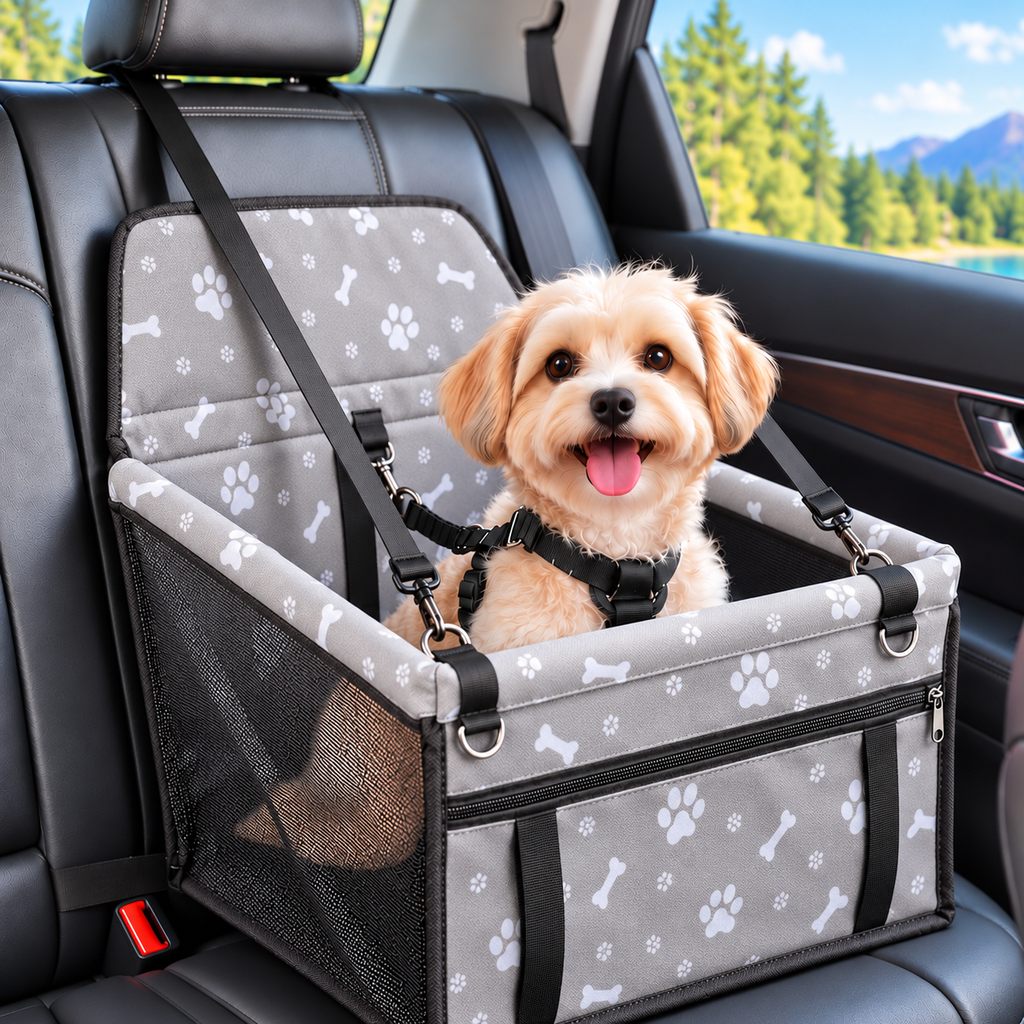 Asiento Elevador de Coche para Perros Pequeños y Gatos - Asiento de Viaje Estable para Reducir el Movimiento en Asientos