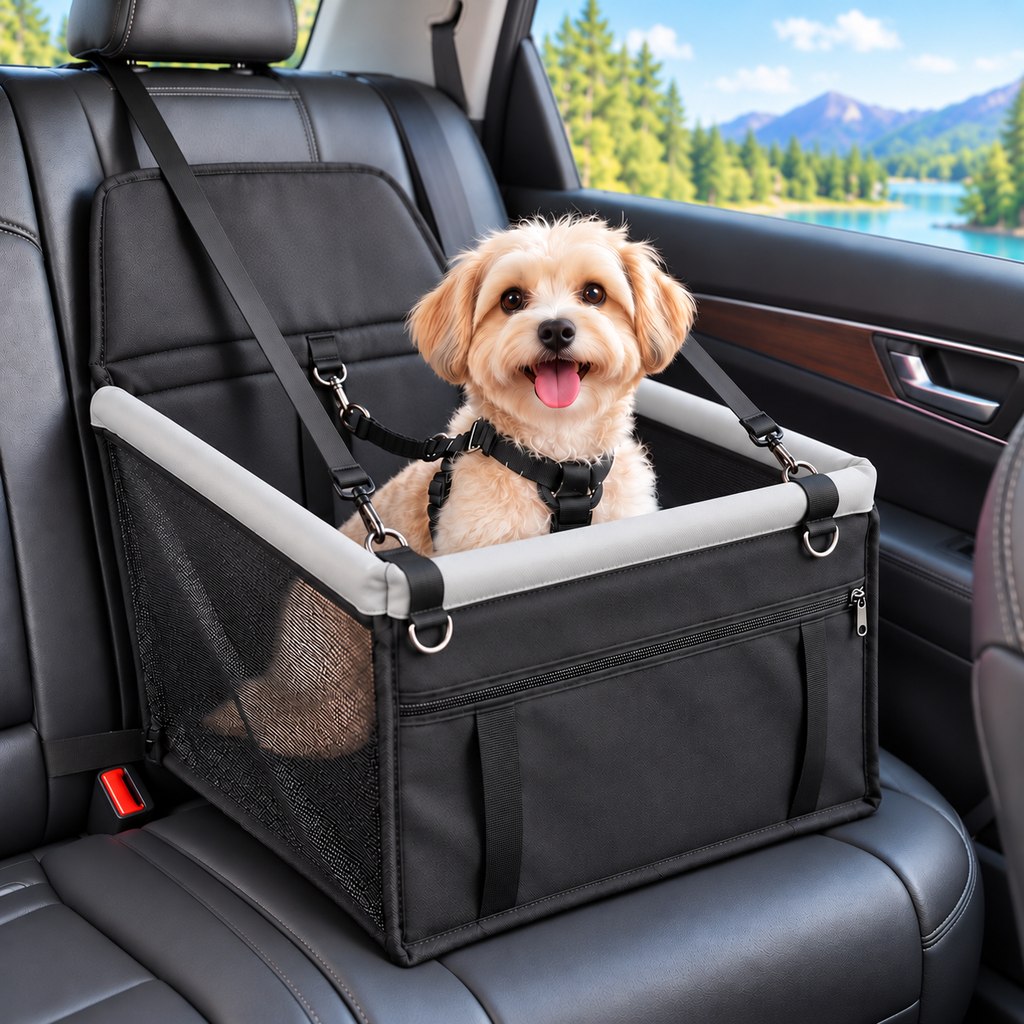 Asiento Elevador de Coche para Perros Pequeños y Gatos - Asiento de Viaje Estable para Reducir el Movimiento en Asientos
