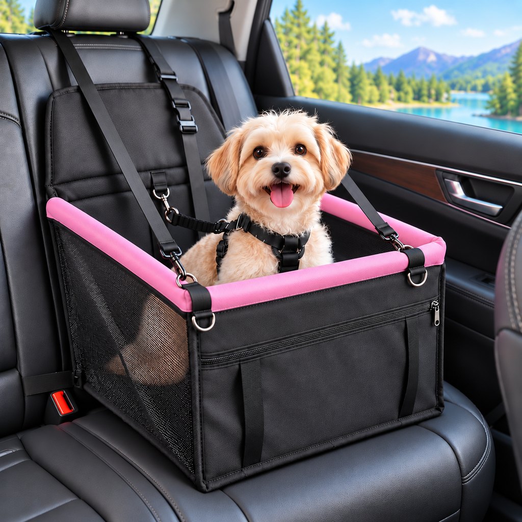 Asiento Elevador de Coche para Perros Pequeños y Gatos - Asiento de Viaje Estable para Reducir el Movimiento en Asientos
