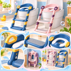 Asiento reductor de inodoro con escalera plegable para niños