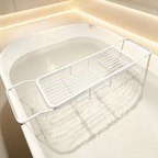 Bandeja extensible de acero inoxidable para bañera