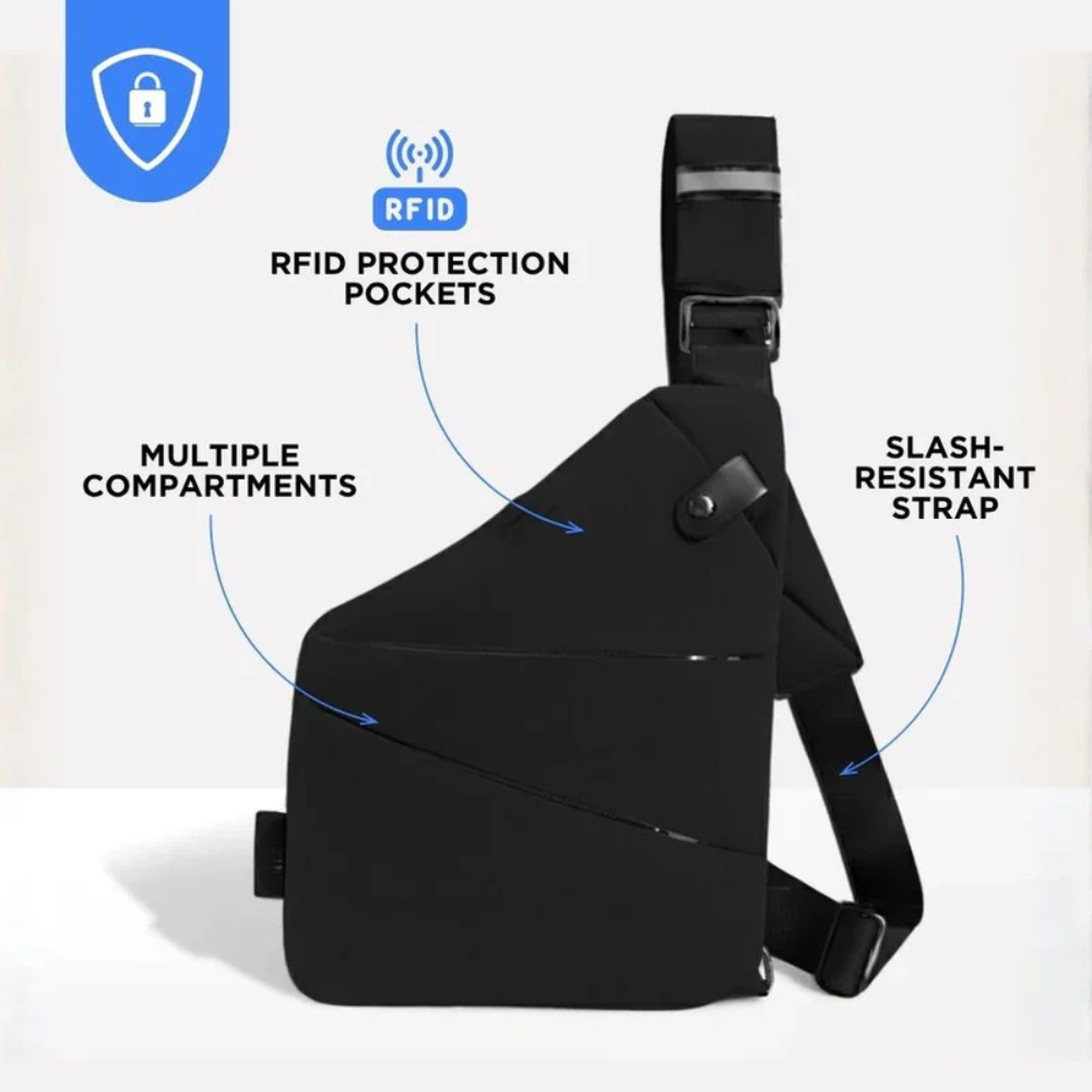 Bandolera antirrobo para almacenamiento seguro
