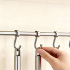 Barra de ganchos de pared de acero inoxidable para utensilios de cocina