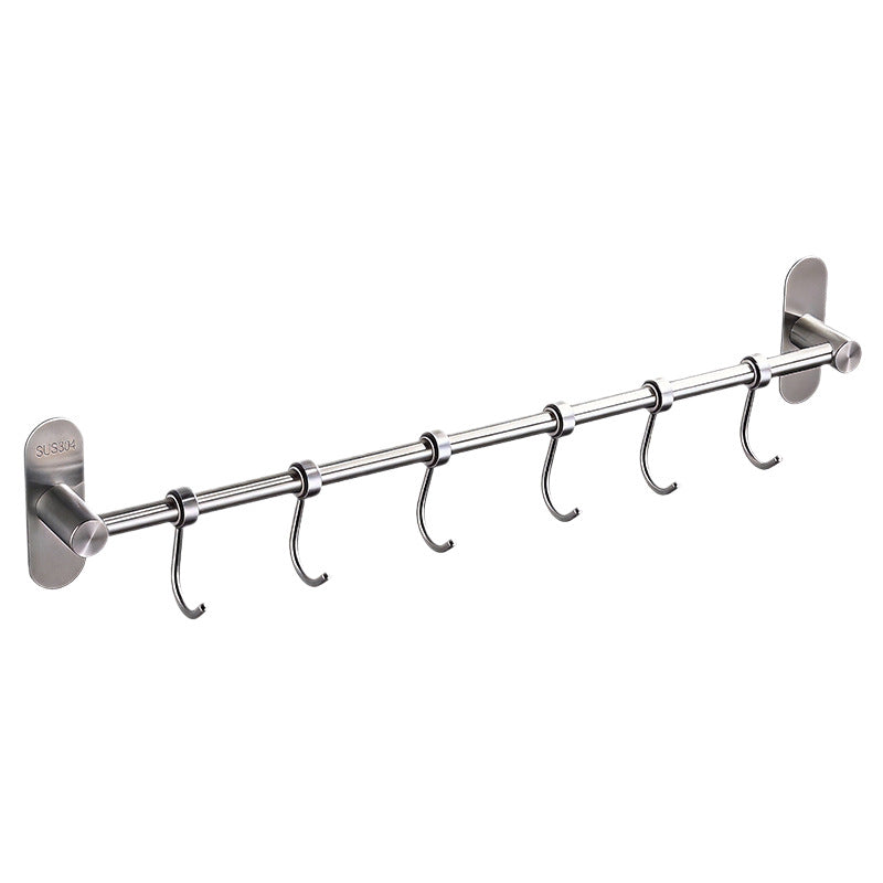 Barra de ganchos de pared de acero inoxidable para utensilios de cocina