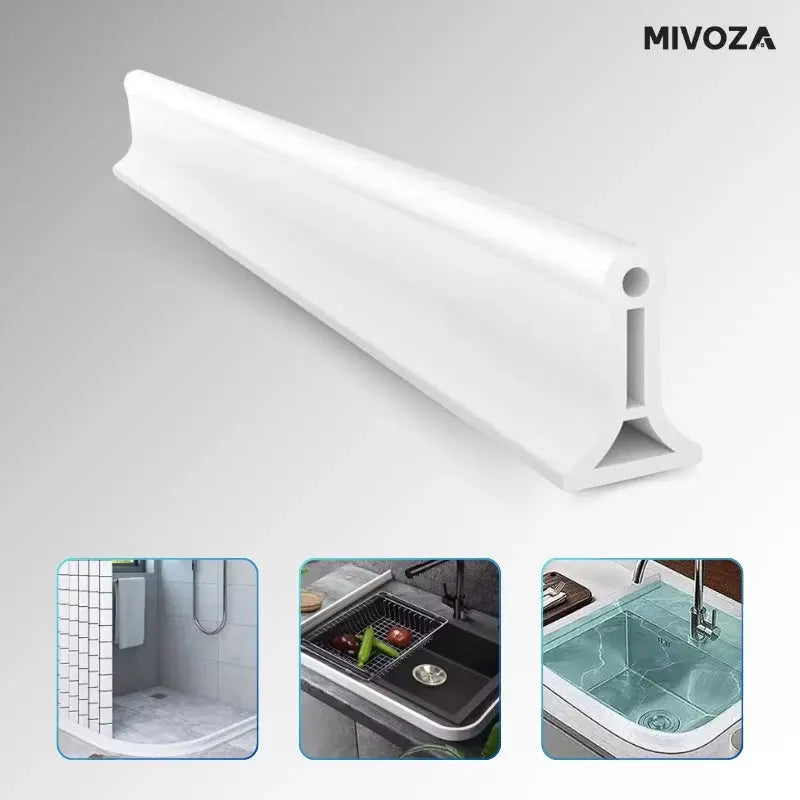 Barrera de agua autoadhesiva de silicona para ducha – Tira umbral de baño para separación húmedo-seco