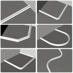 Barrera de agua autoadhesiva de silicona para ducha – Tira umbral de baño para separación húmedo-seco