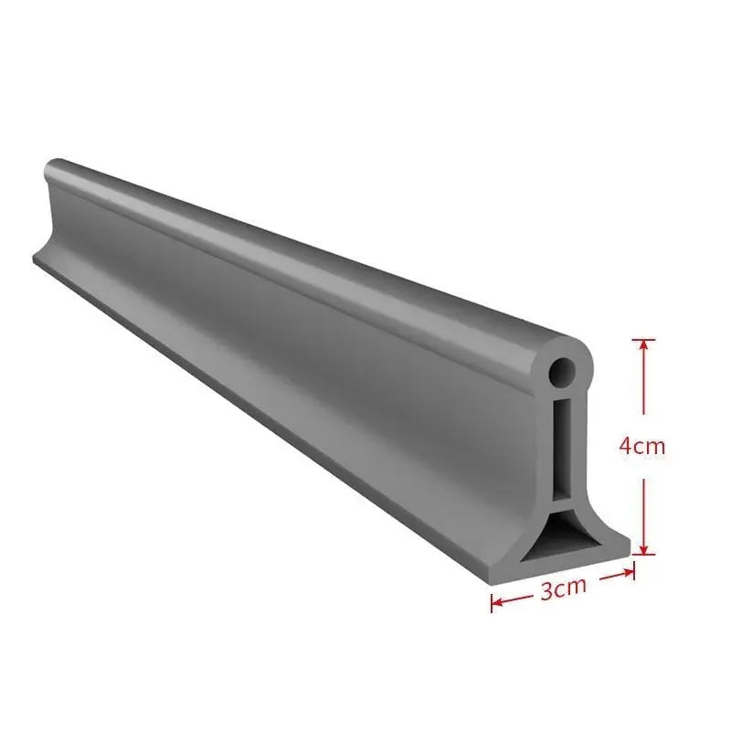 Barrera de agua autoadhesiva de silicona para ducha – Tira umbral de baño para separación húmedo-seco
