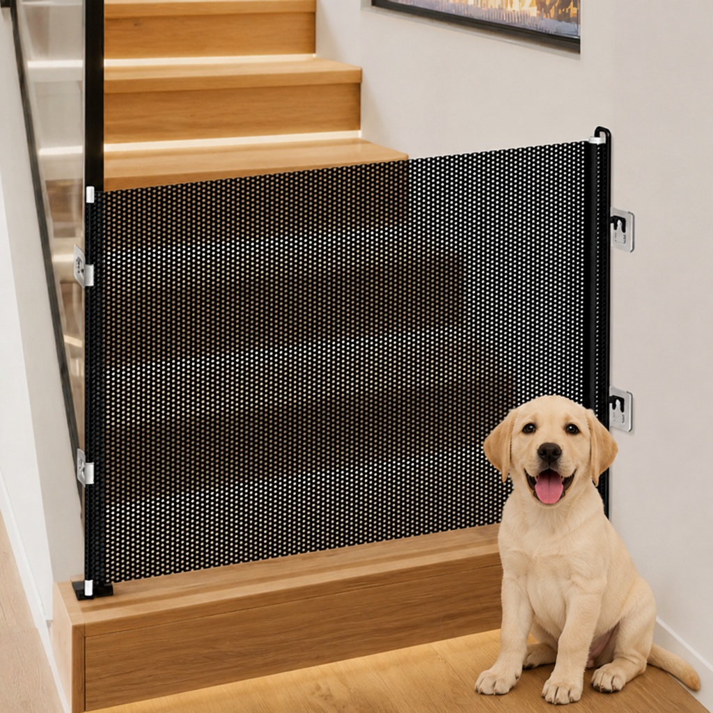 Barrera de seguridad retráctil y plegable sin taladrar (hasta 125 cm)