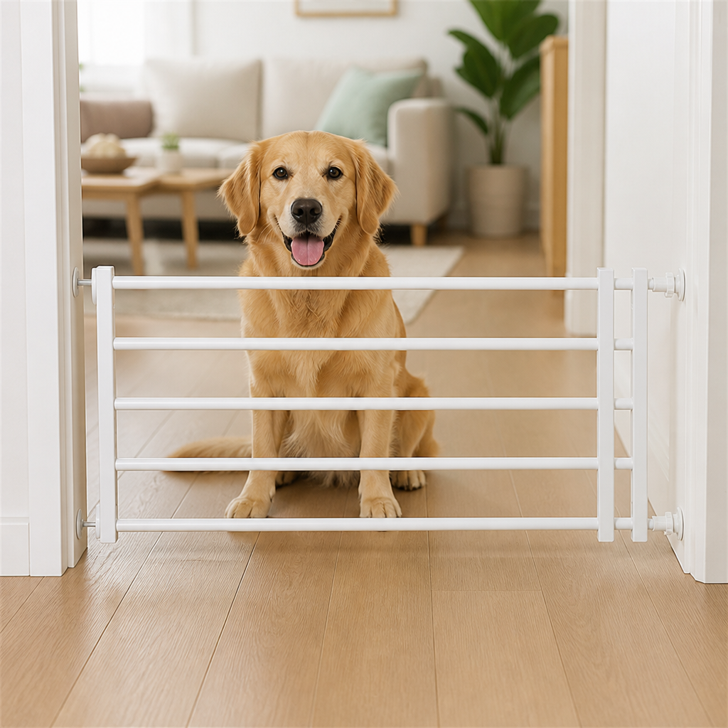Barrera retráctil para perros sin taladrar (anchura regulable)
