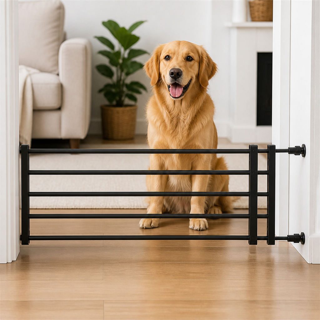 Barrera retráctil para perros sin taladrar (anchura regulable)