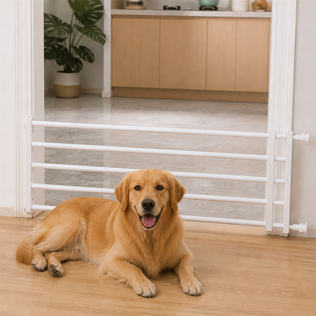 Barrera retráctil para perros sin taladrar (anchura regulable)
