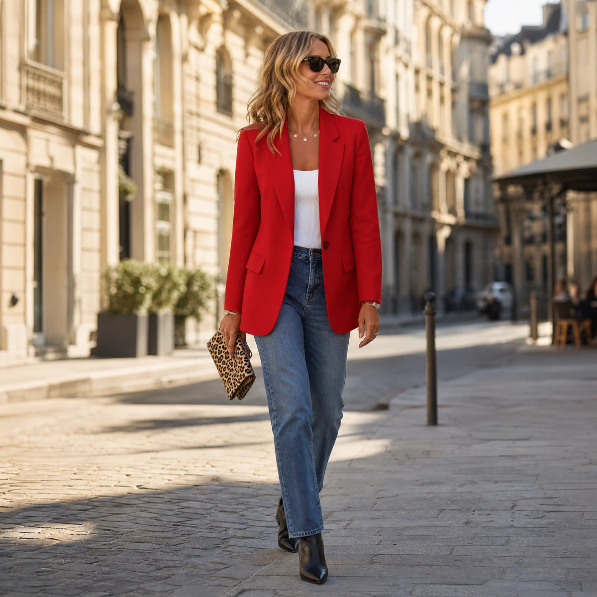 Blazer de mujer, de un botón con solapas y bolsillos de solapa, chaqueta elegante de corte relajado, 6 colores, tallas S
