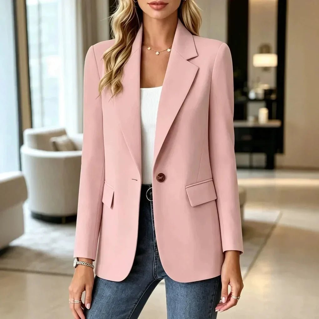 Blazer larga con cuello de solapa