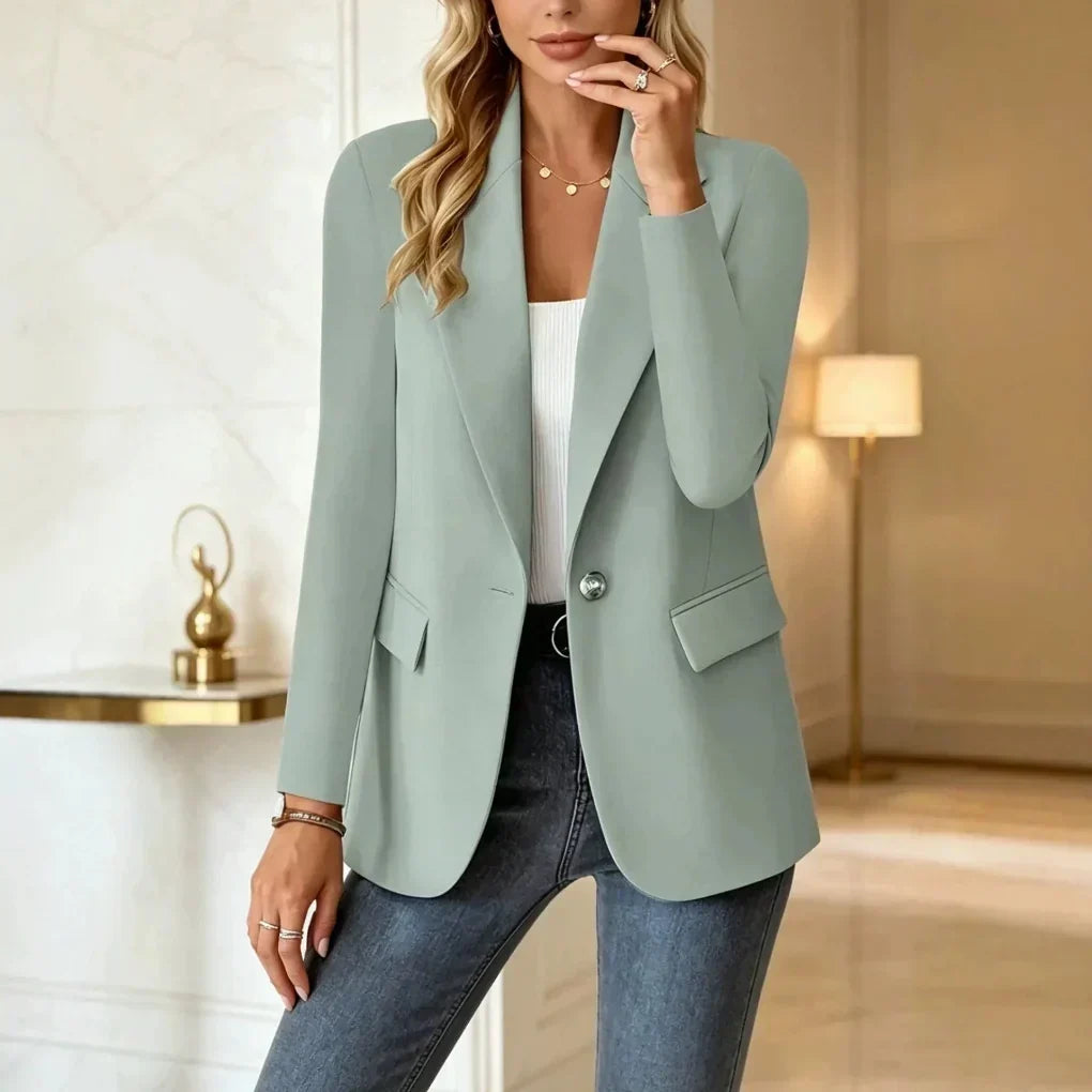 Blazer larga con cuello de solapa
