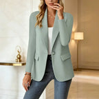 Blazer larga con cuello de solapa