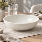 Bol para pasta de cerámica blanca Tiendalodama 25 cm ancho y bajo