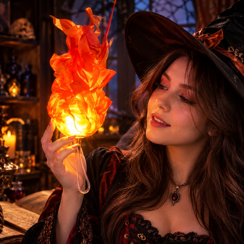 Bola de fuego flotante para cosplay