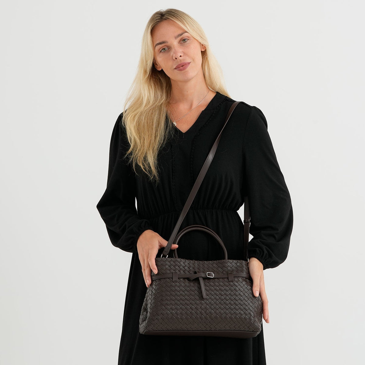 Bolso bandolera de Piel auténtica para mujer Valissiere con múltiples bolsillos