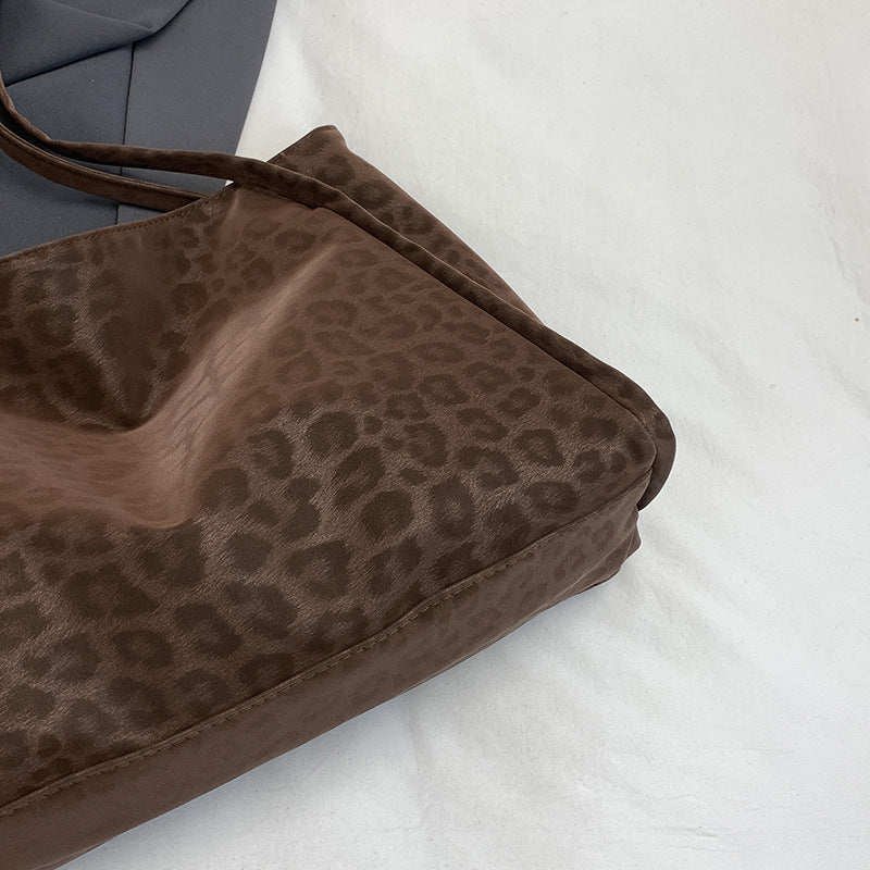 Bolso tote de hombro de ante texturizado de lujo