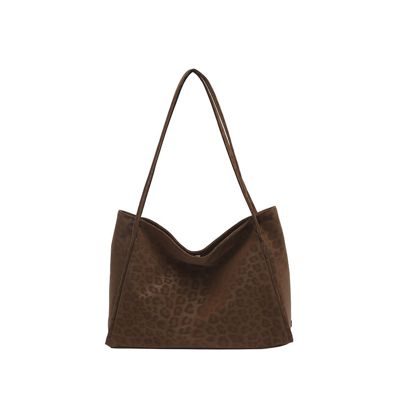 Bolso tote de hombro de ante texturizado de lujo