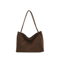Bolso tote de hombro de ante texturizado de lujo