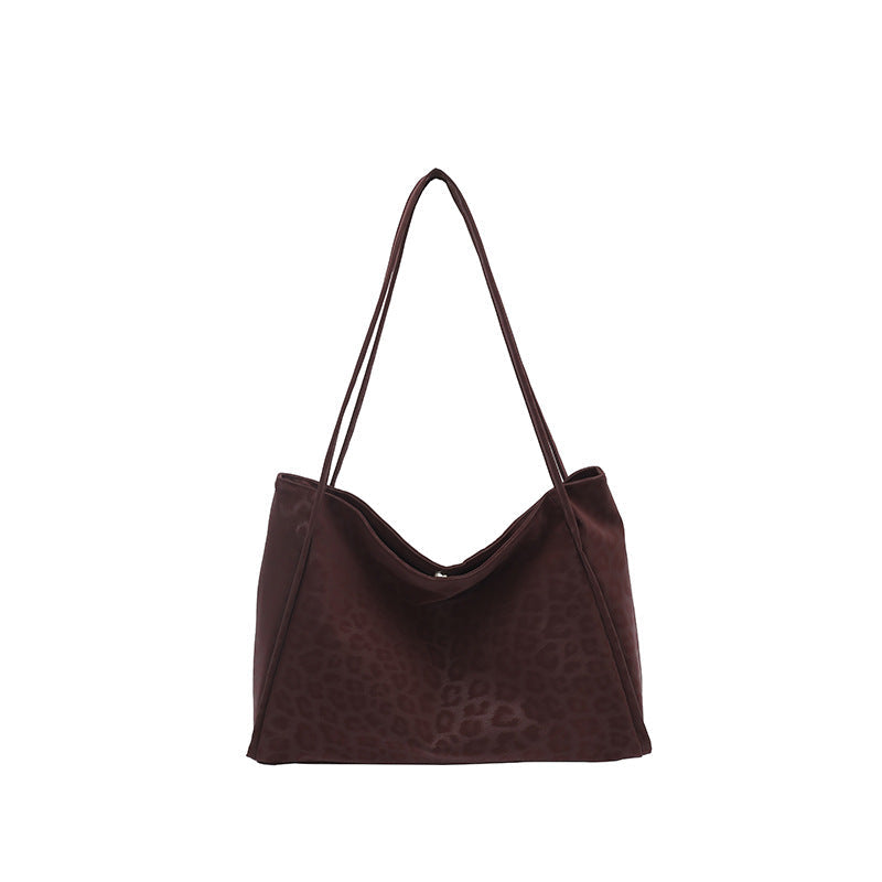 Bolso tote de hombro de ante texturizado de lujo